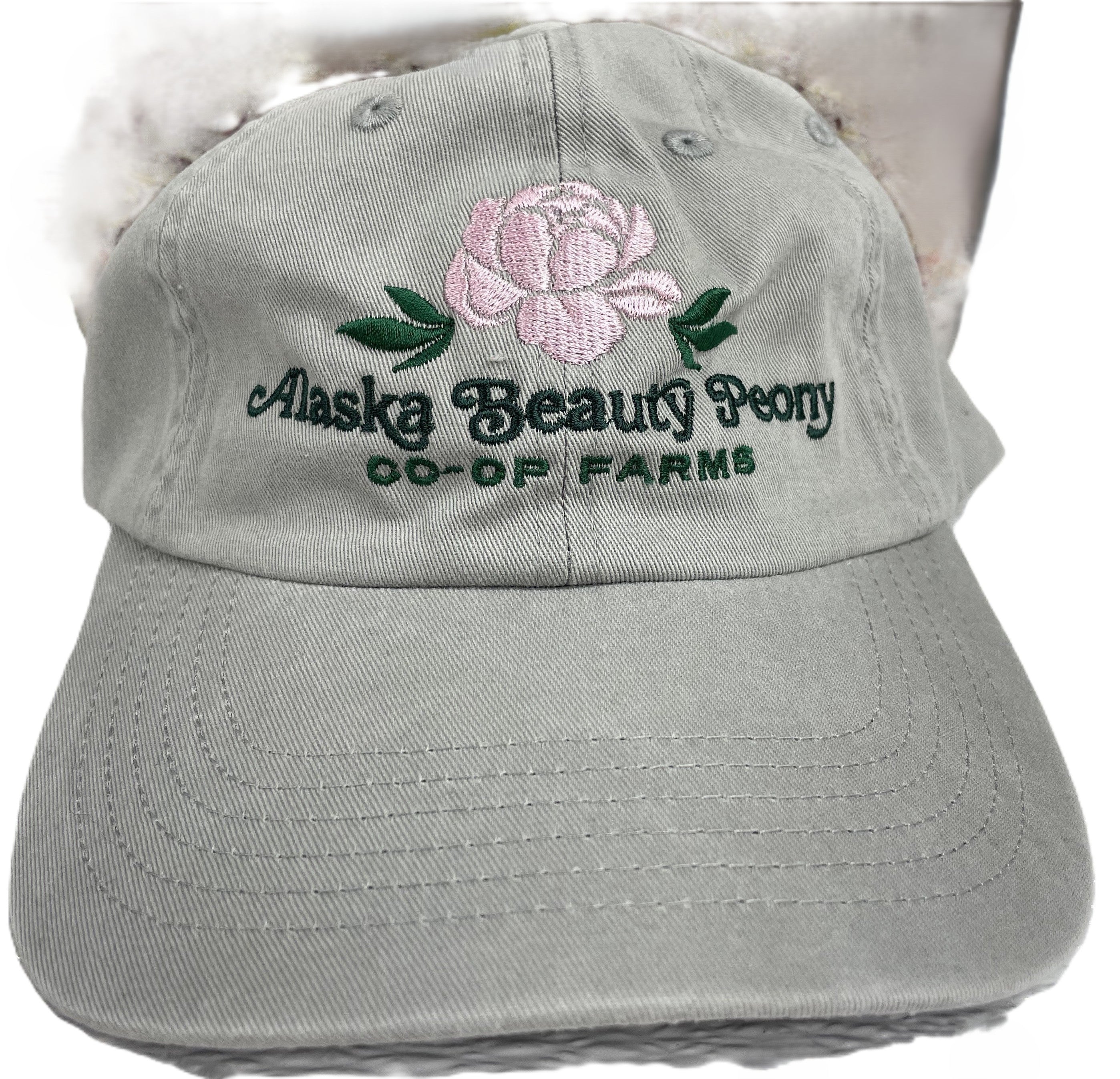 Co-op Ball Cap-Apparel-Alaska Beauty Peony Coop-Gray-Alaska Beauty Peony Coop