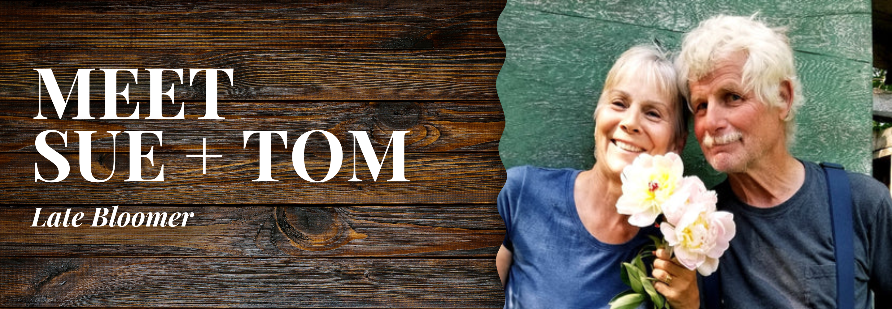 Late Bloomer // Sue + Tom | Mobile Blog Banner |. Alaska Beauty Peony Cooperative | Homer, AK